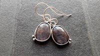 Rosecut Grey Sapphire Sterling Silver Dangle Earrings