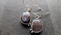 Rosecut Grey Sapphire Sterling Silver Dangle Earrings