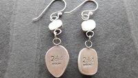 Peach Moonstone Lime Green Tourmaline Oxidized Sterling Silver Mismatched Dangle Earrings
