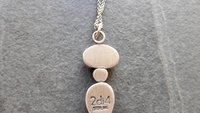 Butterscotch Yellow Slate Gray Multi Sapphire Sterling Silver 14K Gold Accent Pendant Necklace