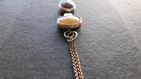 Butterscotch Yellow Slate Gray Multi Sapphire Sterling Silver 14K Gold Accent Pendant Necklace