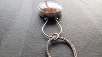 Rust Red Moss Agate Oxidized Brushed Sterling Silver Mossy Garden Pendant Necklace