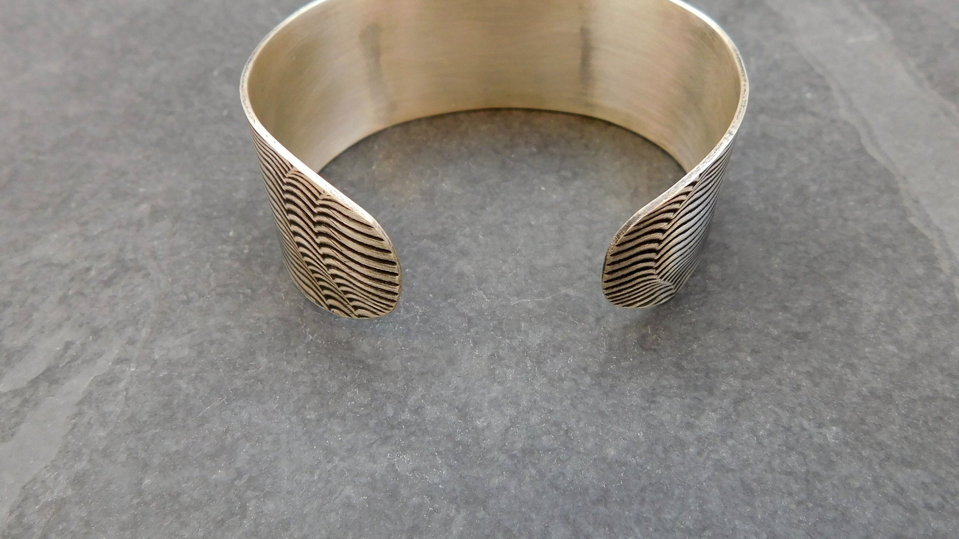 Pink Green Tourmaline Sterling Silver Wavy Wire Modernist Cuff Bracelet