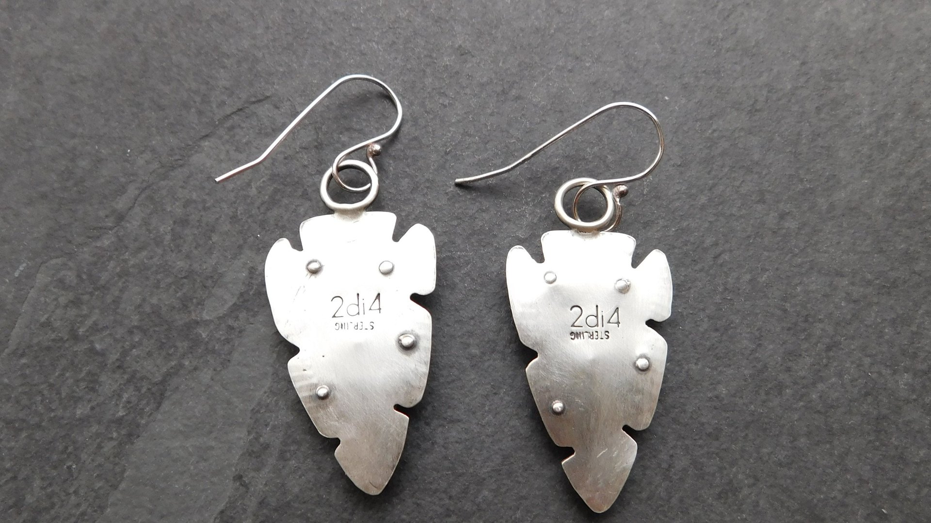 Bronze Arrowhead Modern Southwest Sterling Silver Earrings