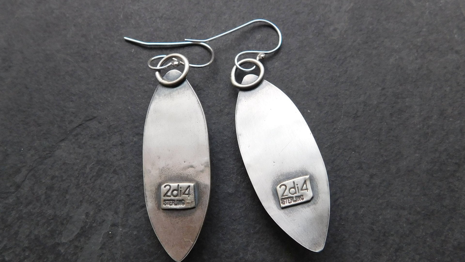 Larimar Deco Inspired Sterling Silver Dangle Earrings