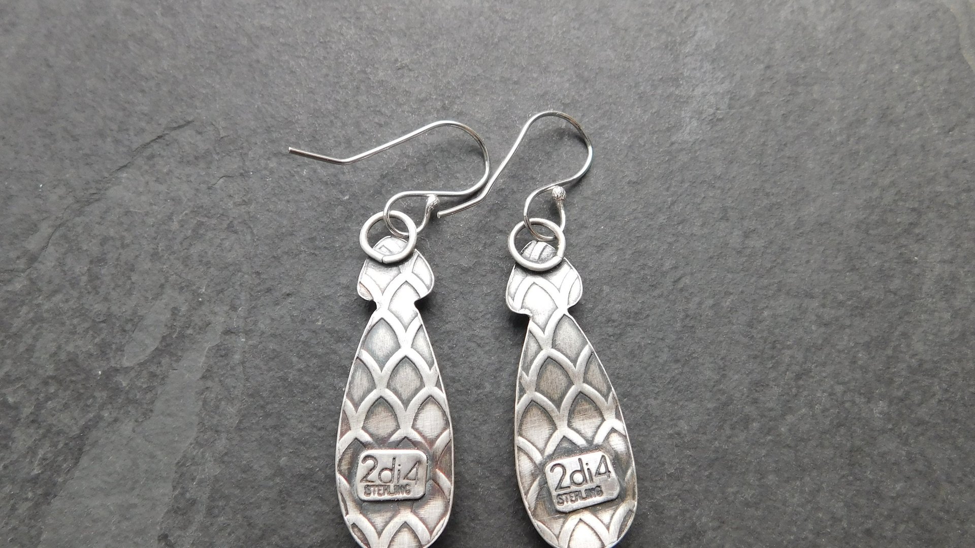 Rust Orange Agua Nueva Agate Sterling Silver Burning Flame Earrings