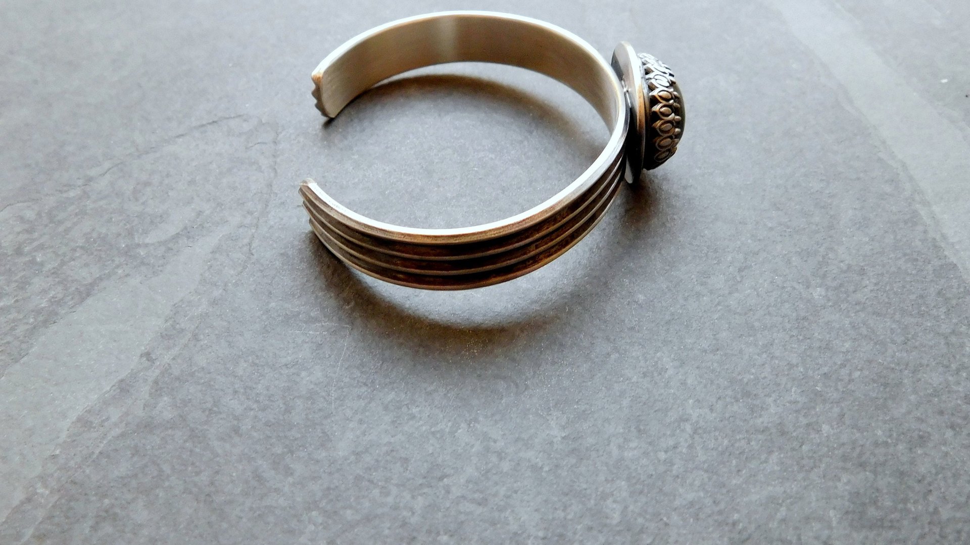 Flashy Blue Labradorite Sterling Silver Multi Wire Cuff Bracelet
