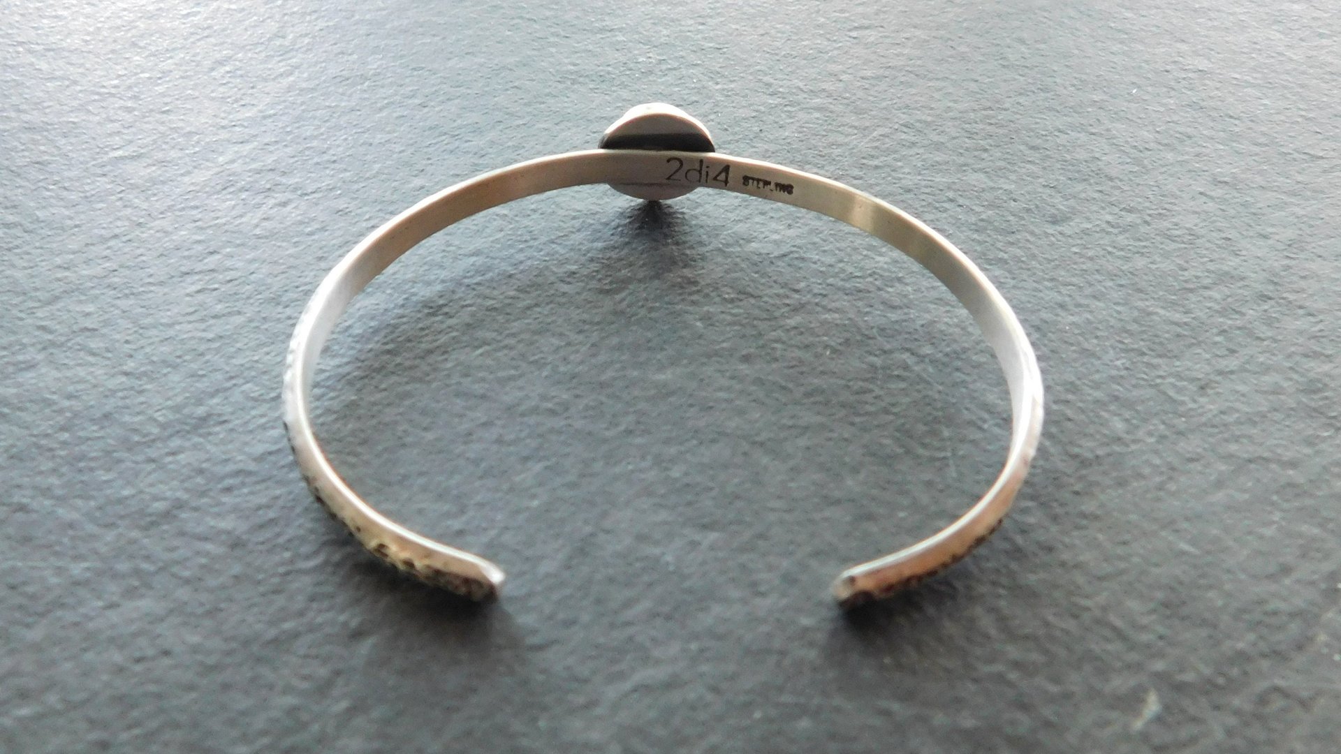 Sleeping Beauty Turquoise Textured Sterling Silver Skinny Stacking Cuff Bracelet