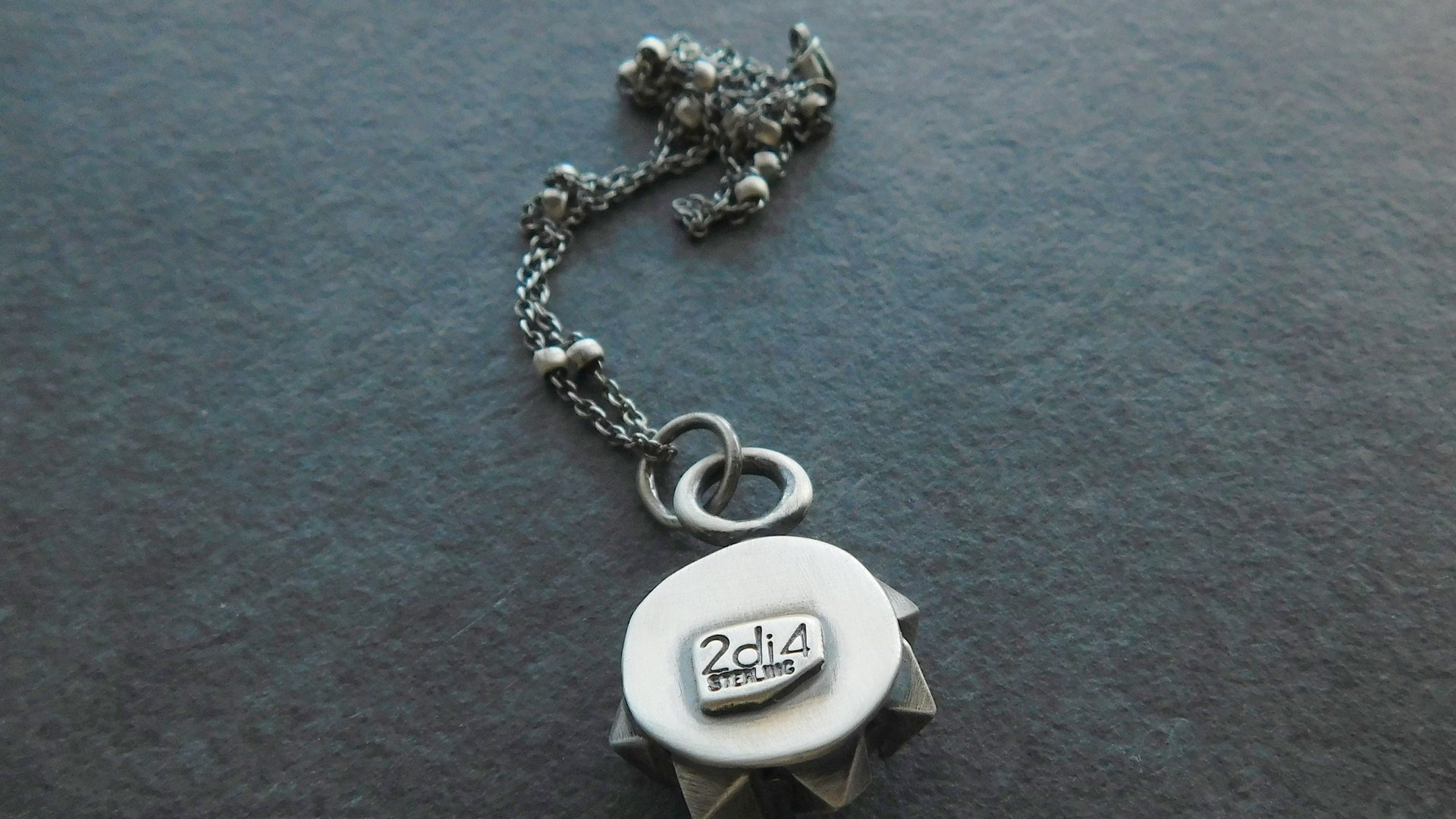 Green Tourmaline Ornate Sterling Silver Wire Studs Modernist Pendant Necklace