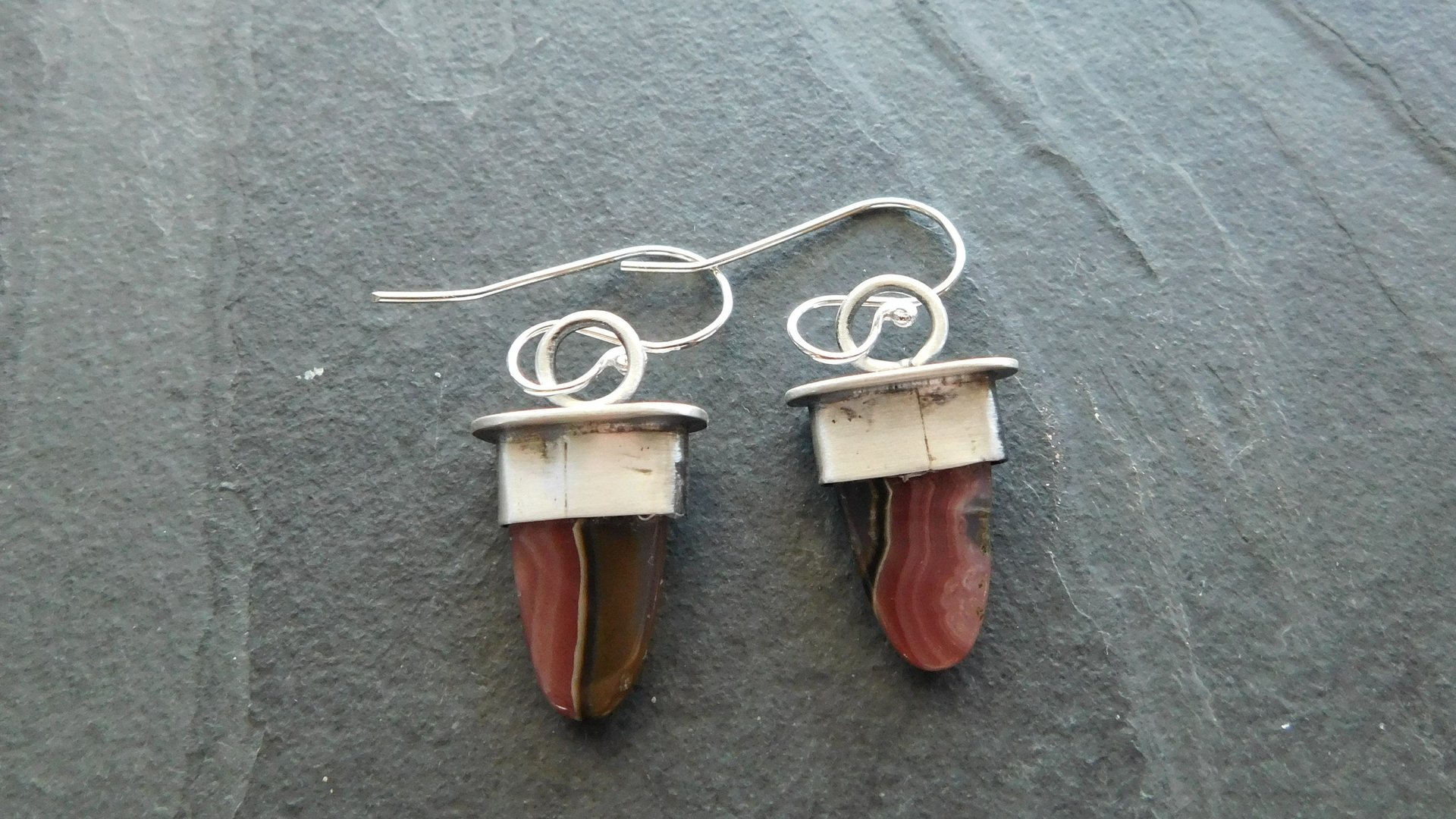 Agua Nueva Agate Mixed Metal Sterling Silver 14K Gold Dangle Earrings