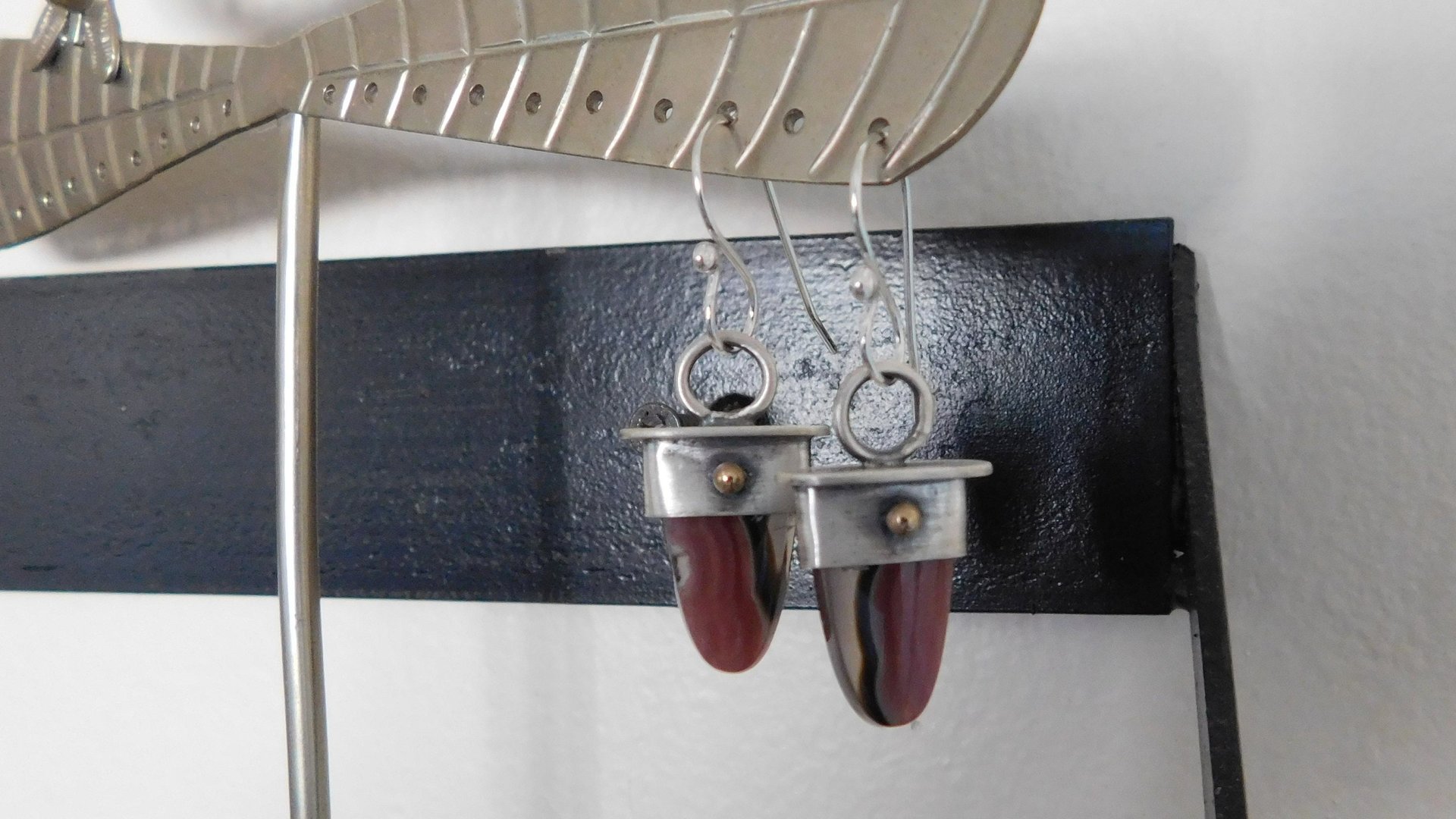 Agua Nueva Agate Mixed Metal Sterling Silver 14K Gold Dangle Earrings