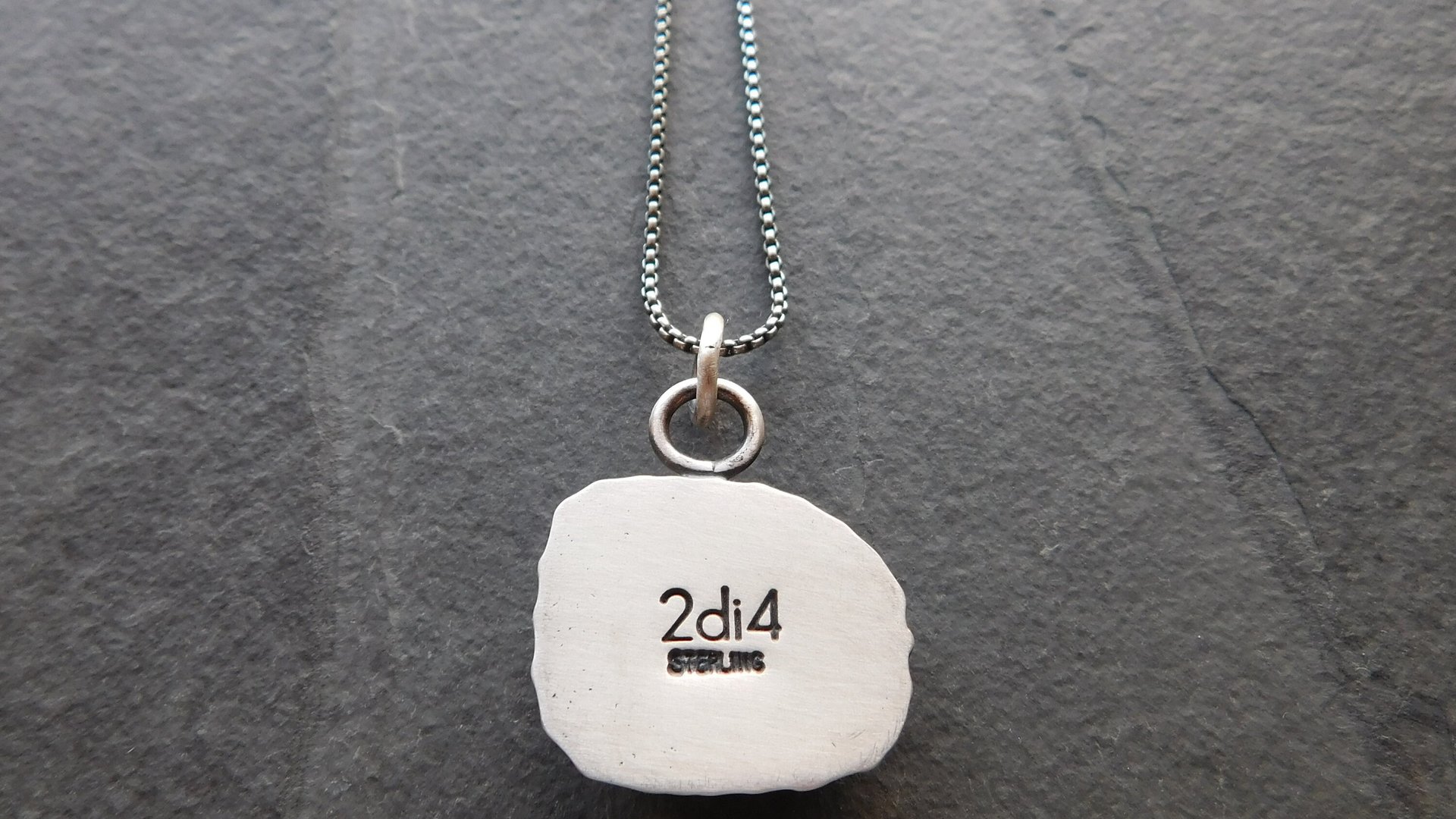 Fossil Clam Shell Sterling Silver Stamped Beach Pendant Necklace