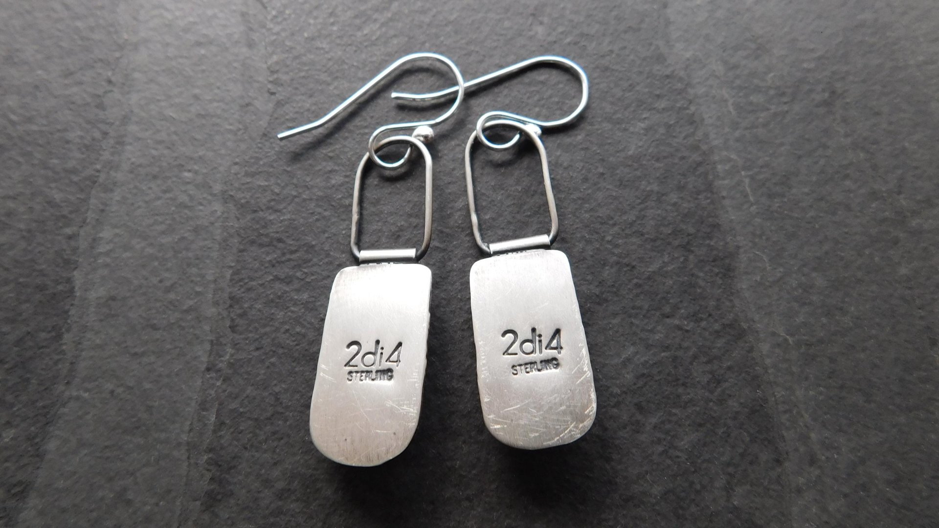 Teal Moss Kyanite Textured Sterling Silver Hinged Lightweight Everyday Dangle Earrings