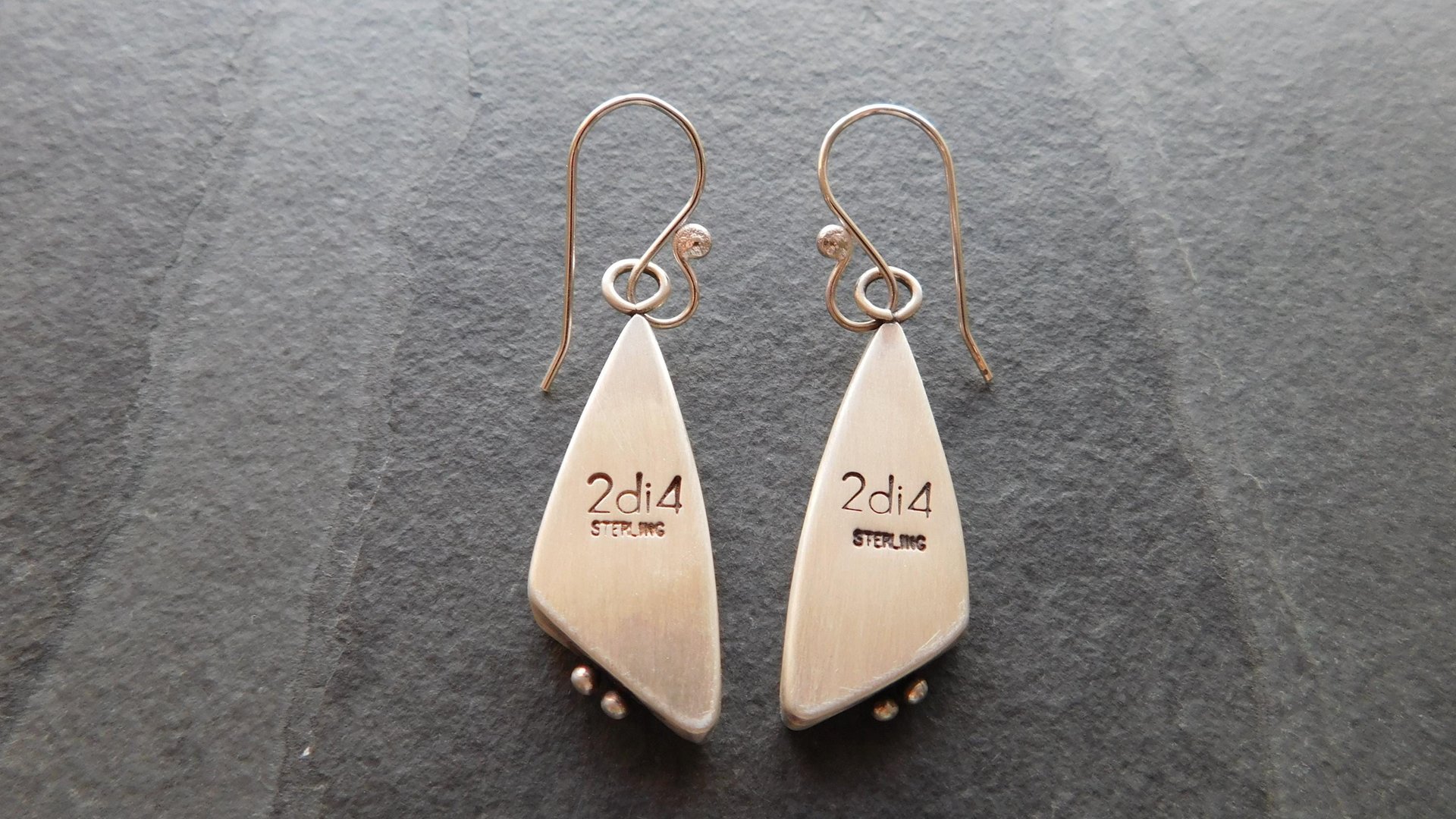 Orange Yellow Fossil Coral Sterling Silver Dangle Earrings